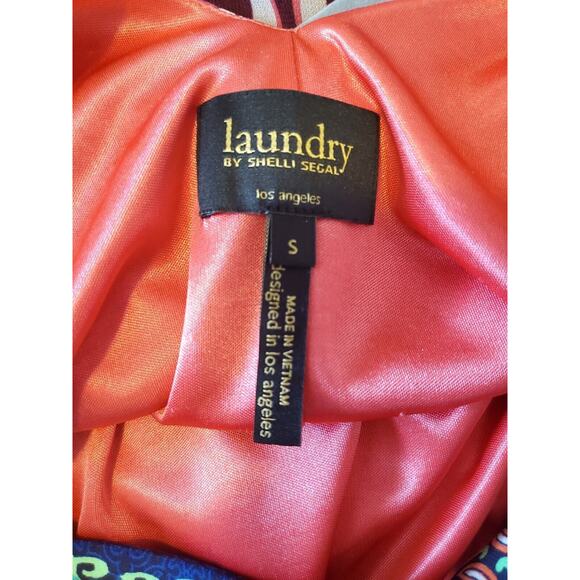 Laundry By Shelli Segal Multicolor Vibrant Boho Shift Mini Dress, Size Small - Picture 2 of 11